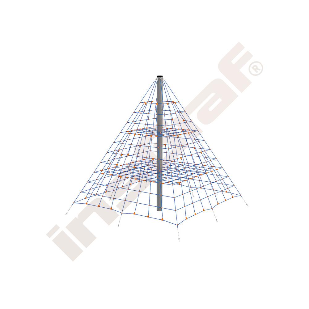 Seil-Pyramide, groß, blau-orange