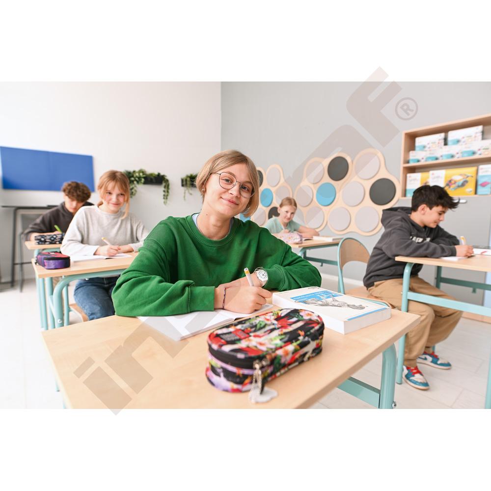 Školní jednolavice Daniel s židlí P, vel. 6, tyrkysová 