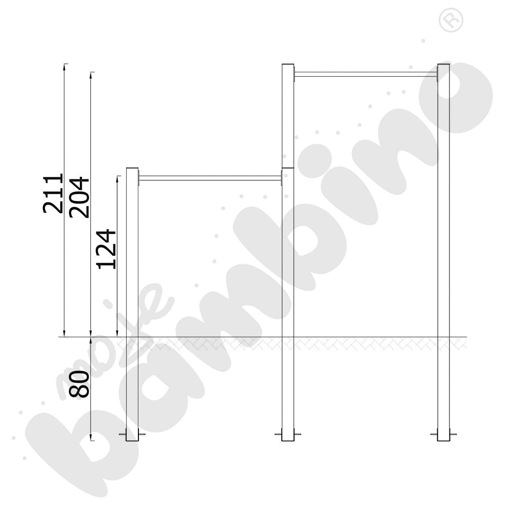 Street workout 138 drążki Yellow
