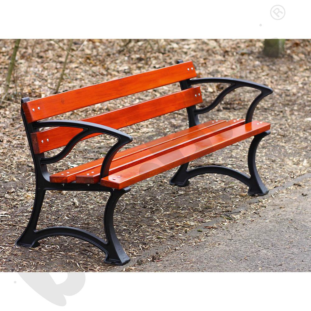 Ławka Łódzka z podłokietnikiem, mahoń