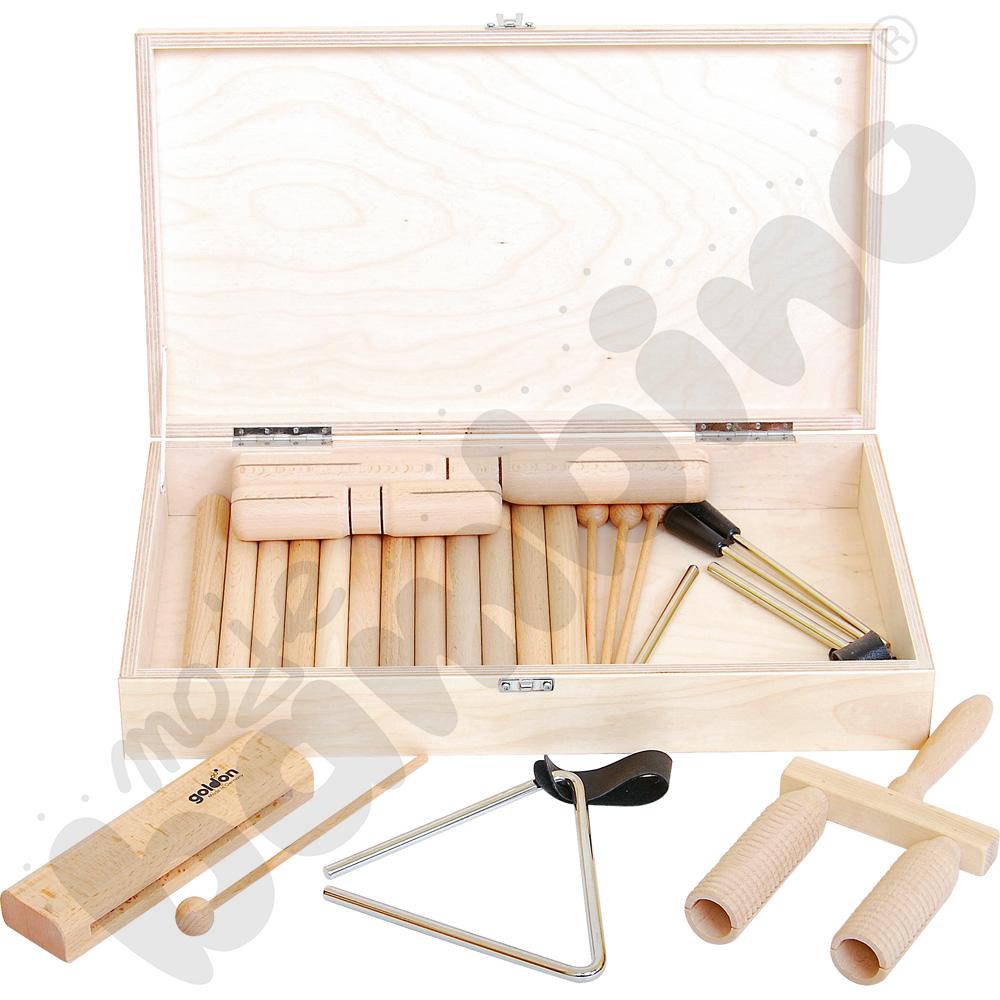 Zestaw w drewnianej walizce