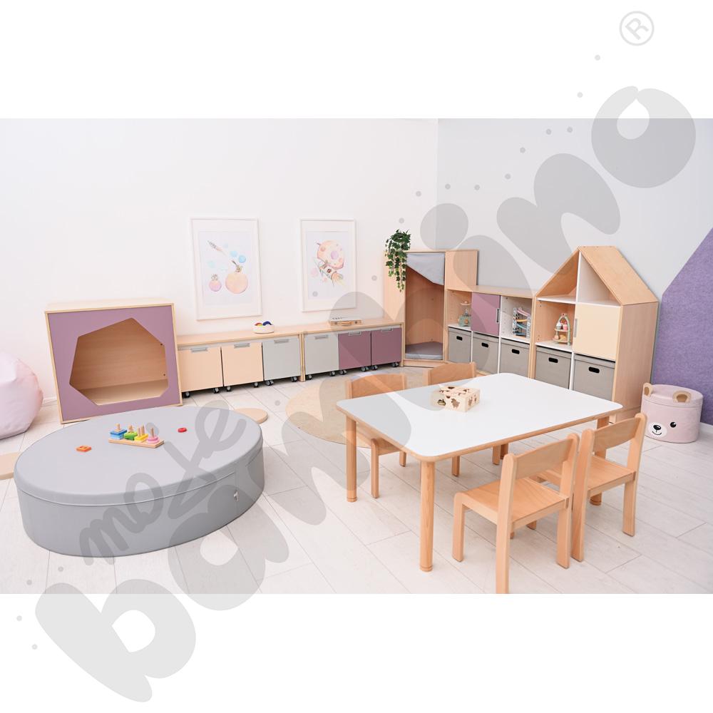 Quadro - kącik wypoczynkowy rogowy, klon jasnyowo-szary