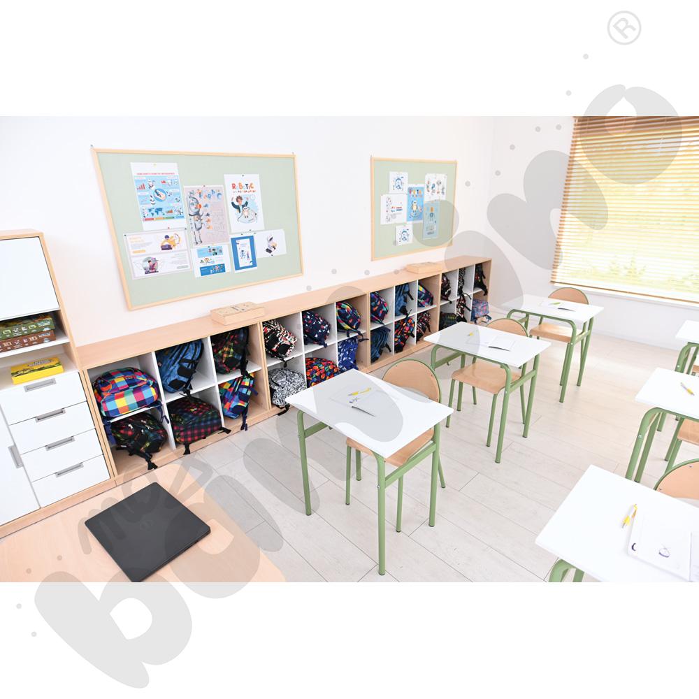 Quadro - regał M z 2 przegrodami i półką, klon jasny