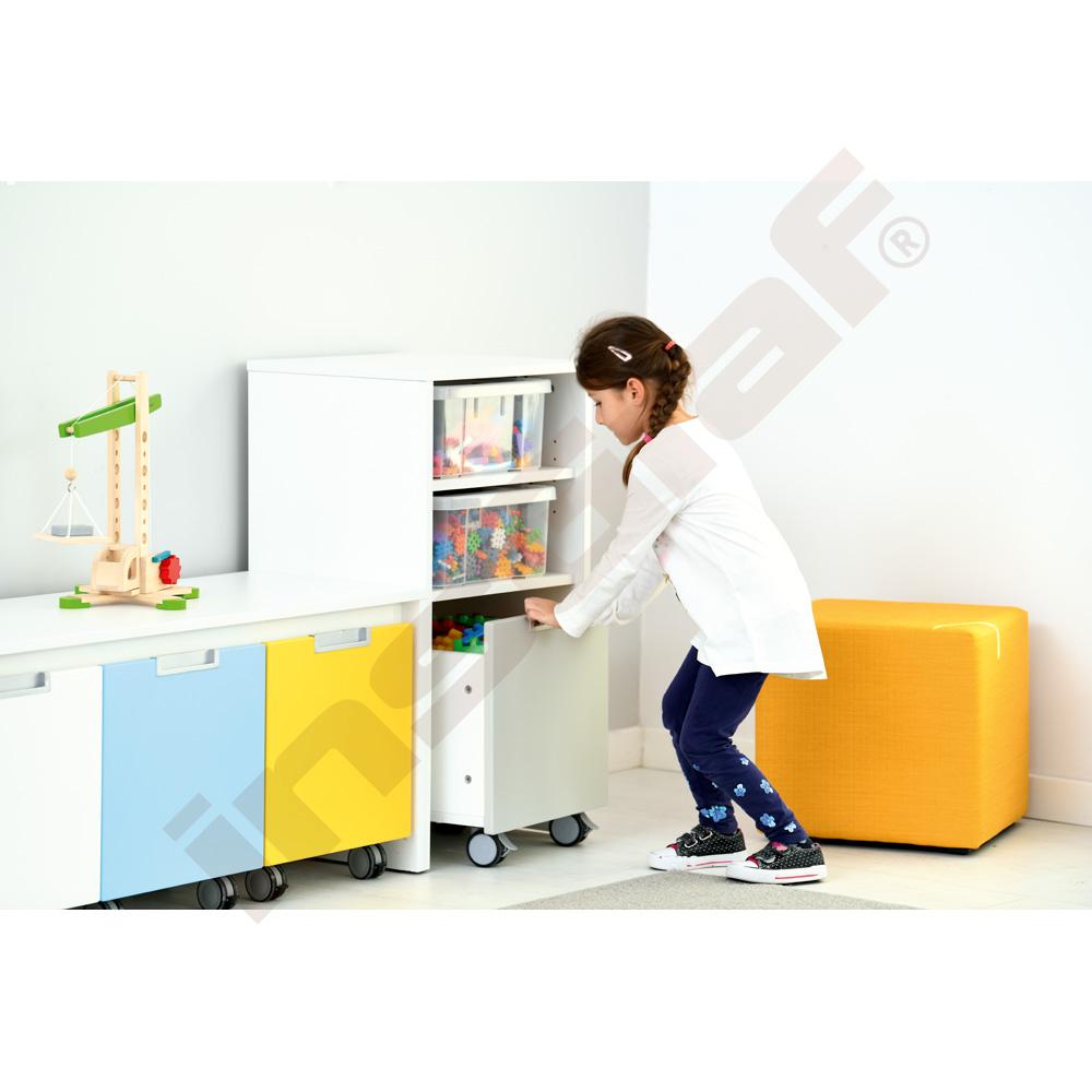 Skříňka Quadro s kostičkami vafle-oplatky - korpusy bílé