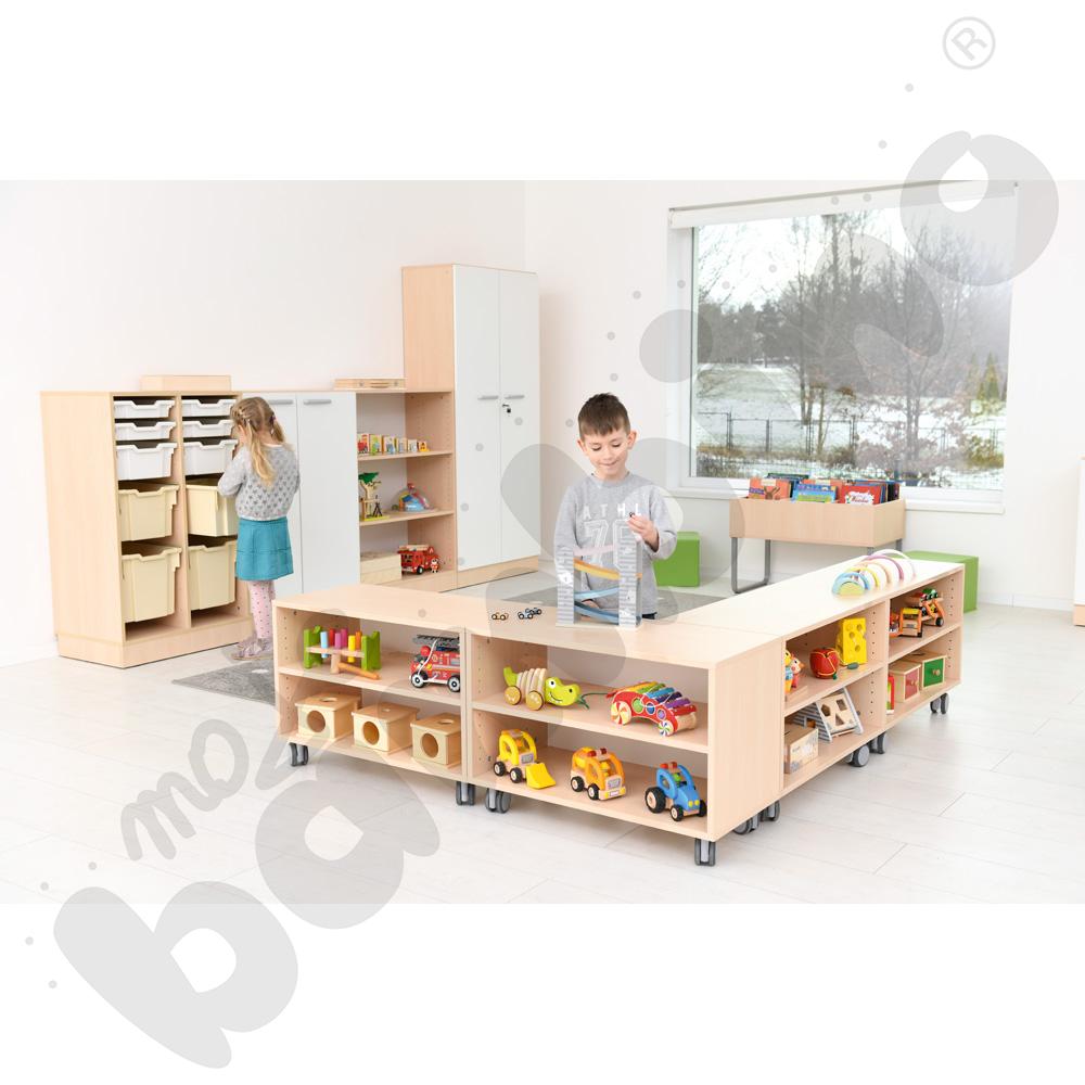 Regał Grande mobilny szeroki - klon jasny 