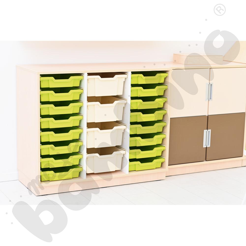 Quadro - szafka M na plastikowe pojemniki - z 2 przegrodami, klon jasny