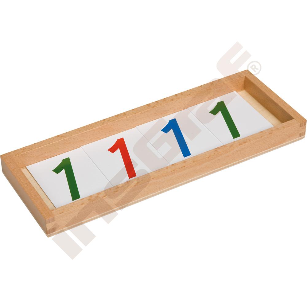 Montessori krabička s čísly desítkového systému 