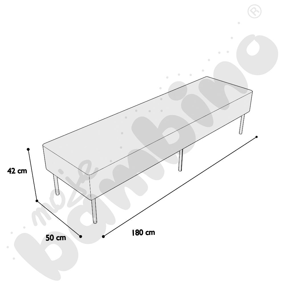Pufa Versa 180x50 cm z plastikowymi stopkami, stelaż jasnoszary, tkanina BD07