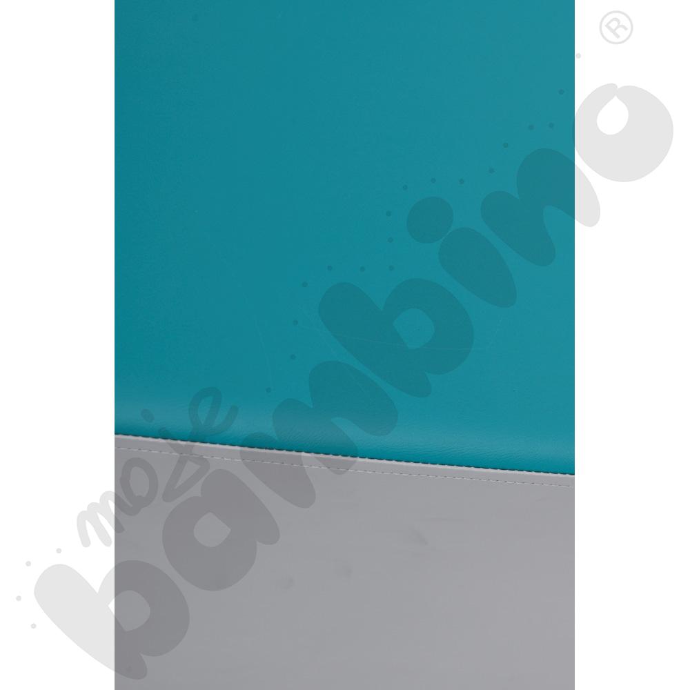 Siedzisko tapicerowane małe, szaro-turkusowe