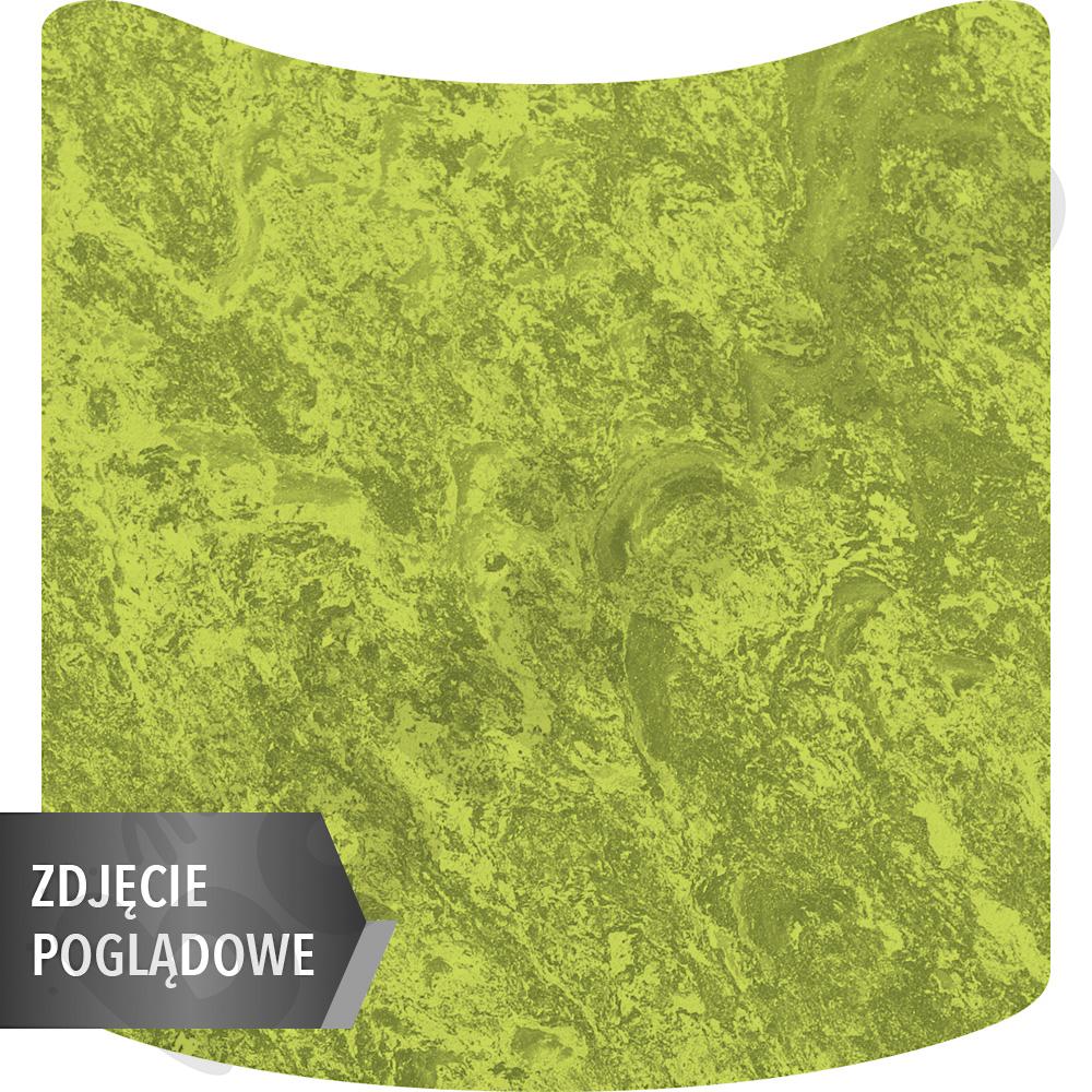 Stół Cichy kwadrat falisty 70x72, blat zielony, narożniki proste, rozm. 3 z dwoma kółkami