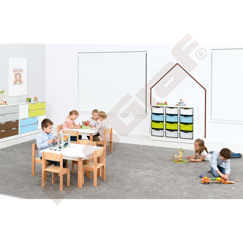 Quadro - skříňka M na plastové zásobníky, se 2 předěly - bílá 