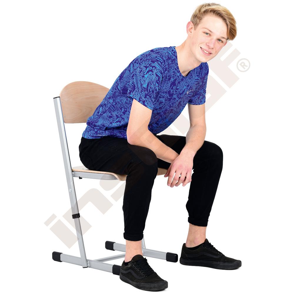 Židle T zpevněná s regulací 5-6 - stříbrná