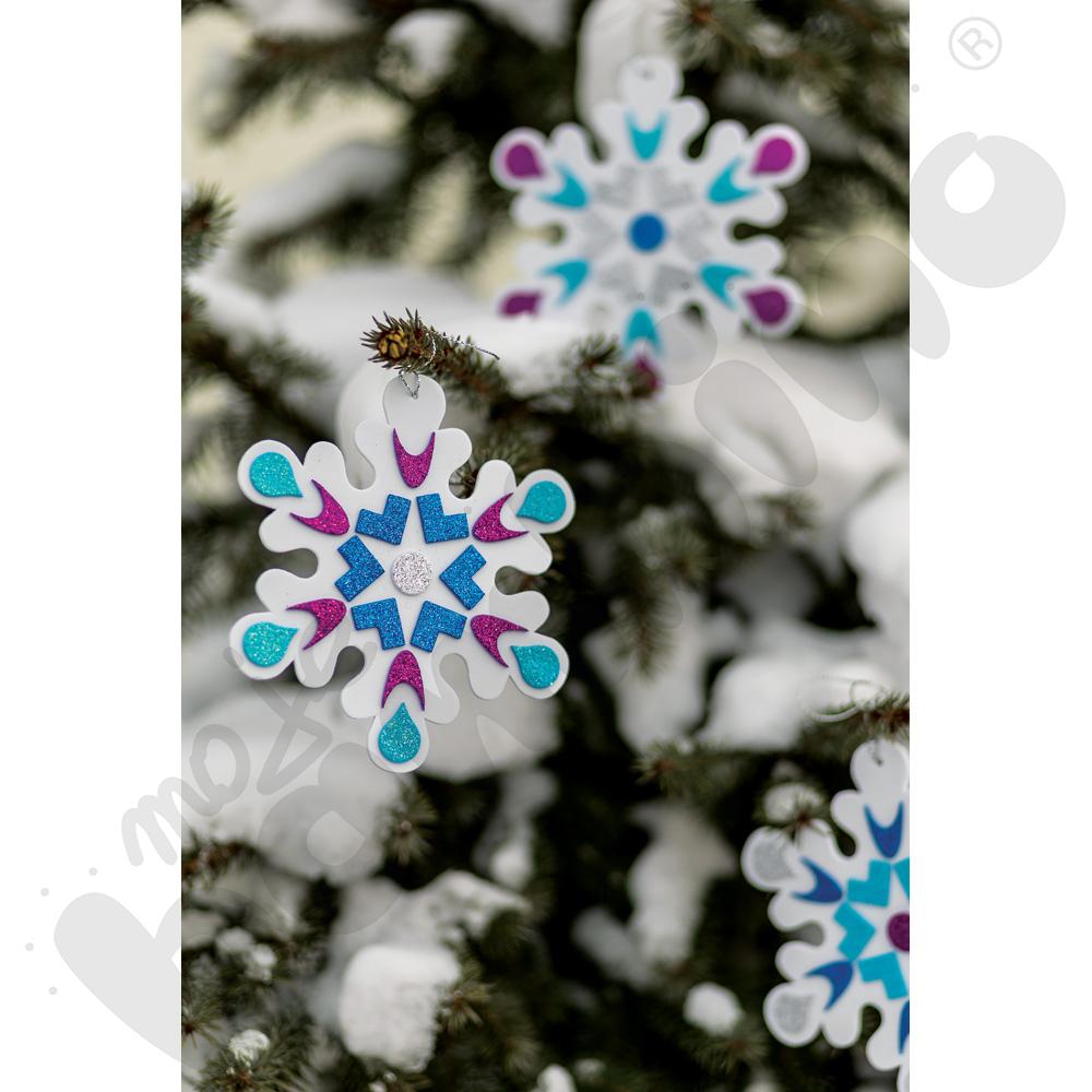 Piankowe płatki śniegu - zestaw ozdób