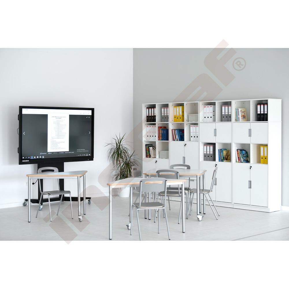 Quadro - regál XL s předělem a 3 policemi, bílý 