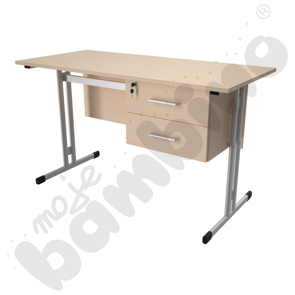 Biurko IN-R klon jasny, stelaż aluminium