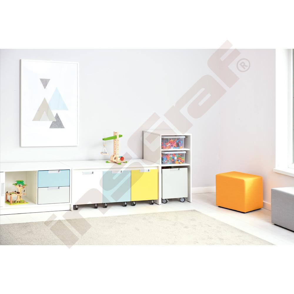 Skříňka Quadro s kostičkami vafle-oplatky - korpusy bílé