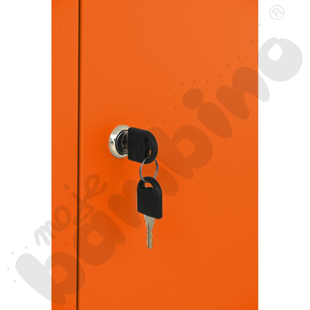 Szafa ubraniowa z 6 schowkami, 150 cm - drzwi pomarańczowe