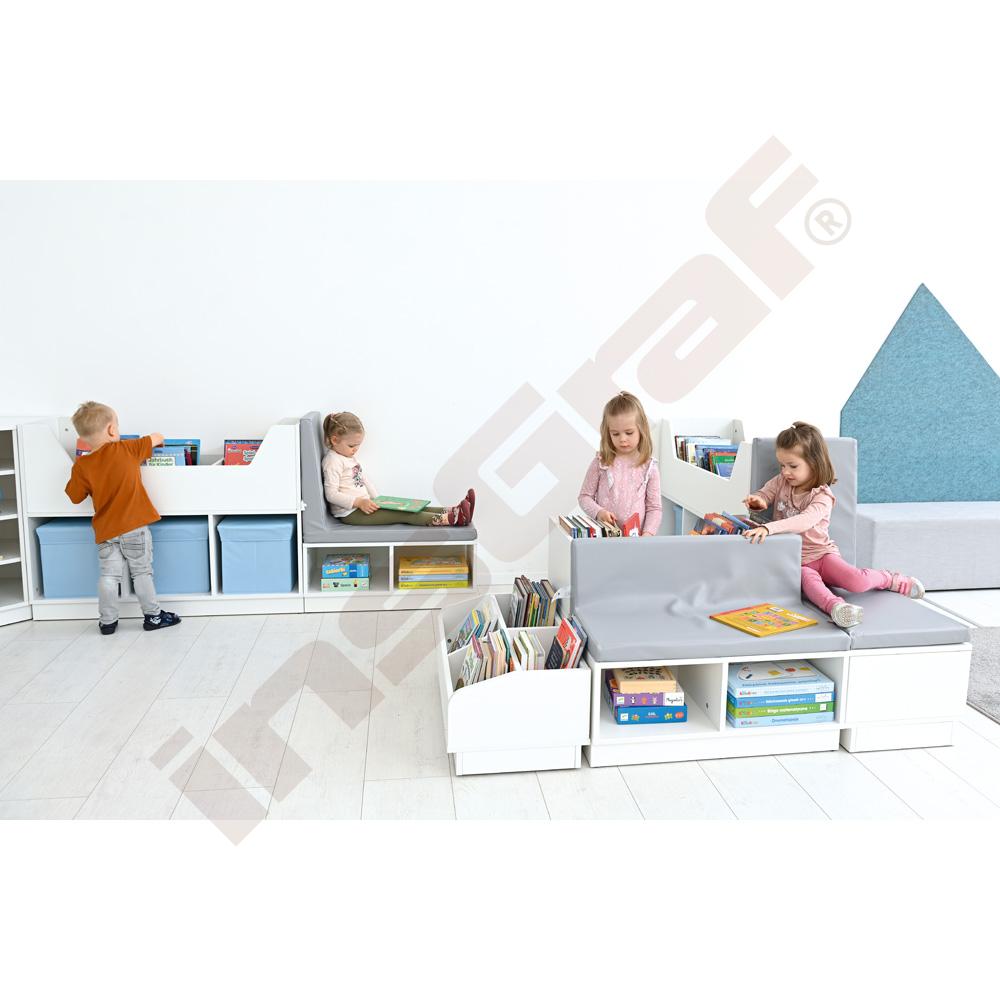 Quadro - Sitzbank mit Regalteil, weiß