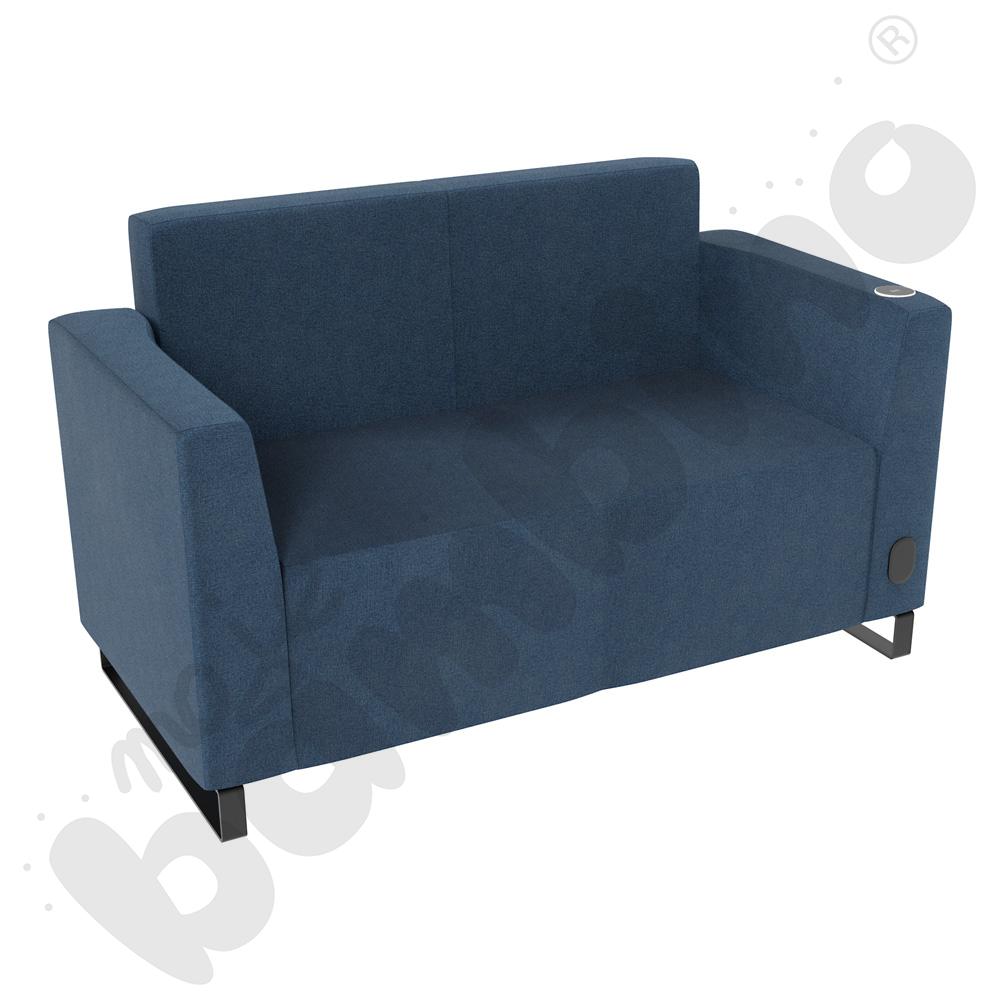 Sofa Universum 2-os. wys. 82 cm, 2 boki niskie, prawy z gniazdkiem elektrycznym i indukcją, tkanina KG06