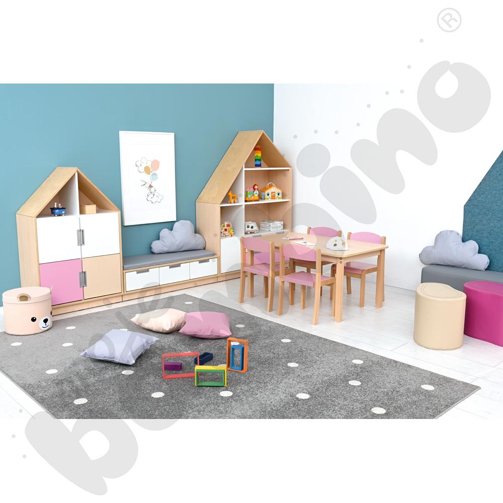 Quadro - szafka domek z 2 półkami, klon jasny