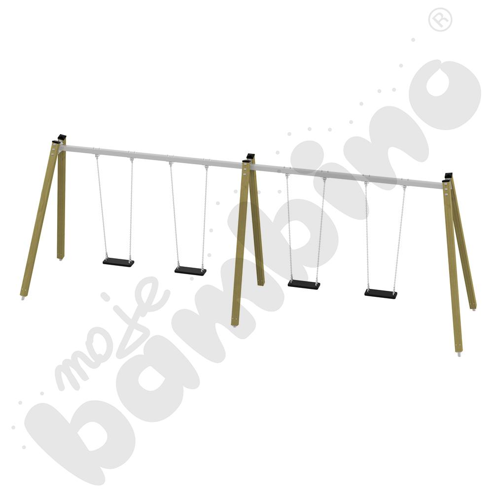 Huśtawka poczwórna drewniana Triangulo/ bez zawiesi