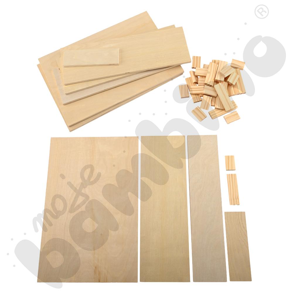 Join Clips - zestaw drewnianych klocków, 566 elem.  