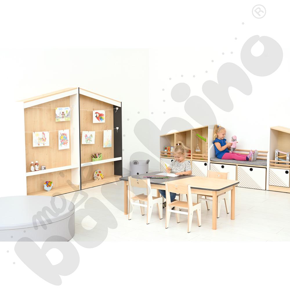 Blat stołu FLO szer. 131 cm antracyt-klonowy