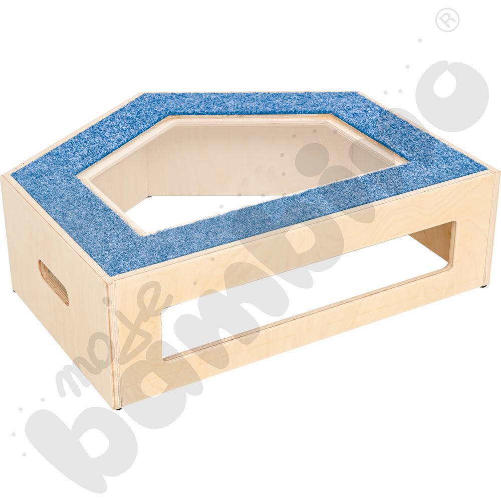 Podest pięciokąt z okienkiem, wys. 20 cm - ciemnoniebieski