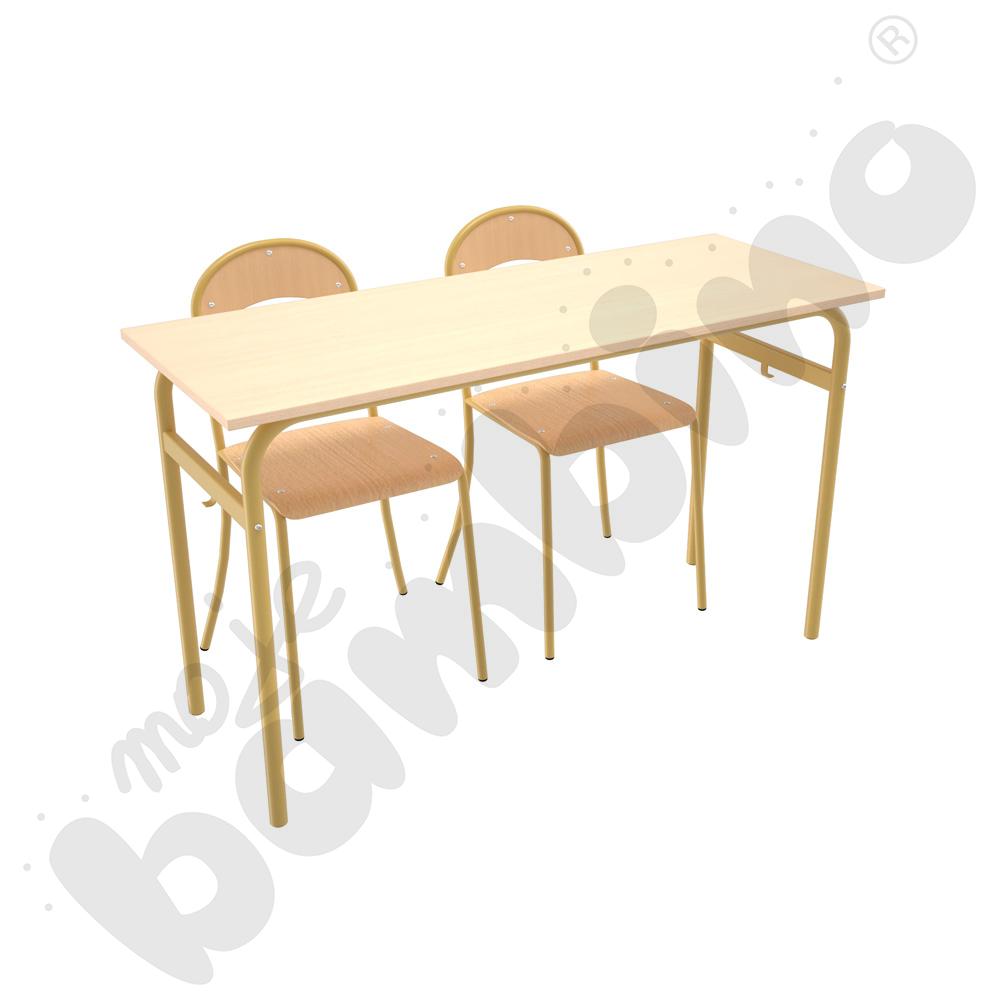 Stół Daniel 2-os. klon 375 z krzesłami P, rozm. 6, musztardowe