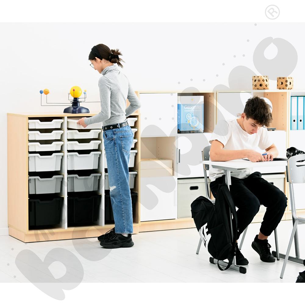 Quadro - szafka M+ na plastikowe pojemniki - z 2 przegrodami, klon jasny