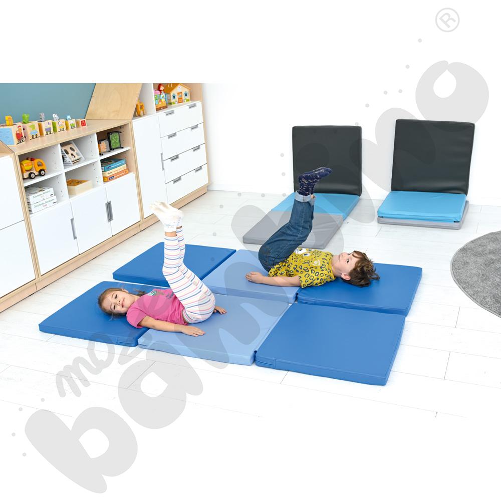 Materac 3-częściowy niebieski - mata - MED