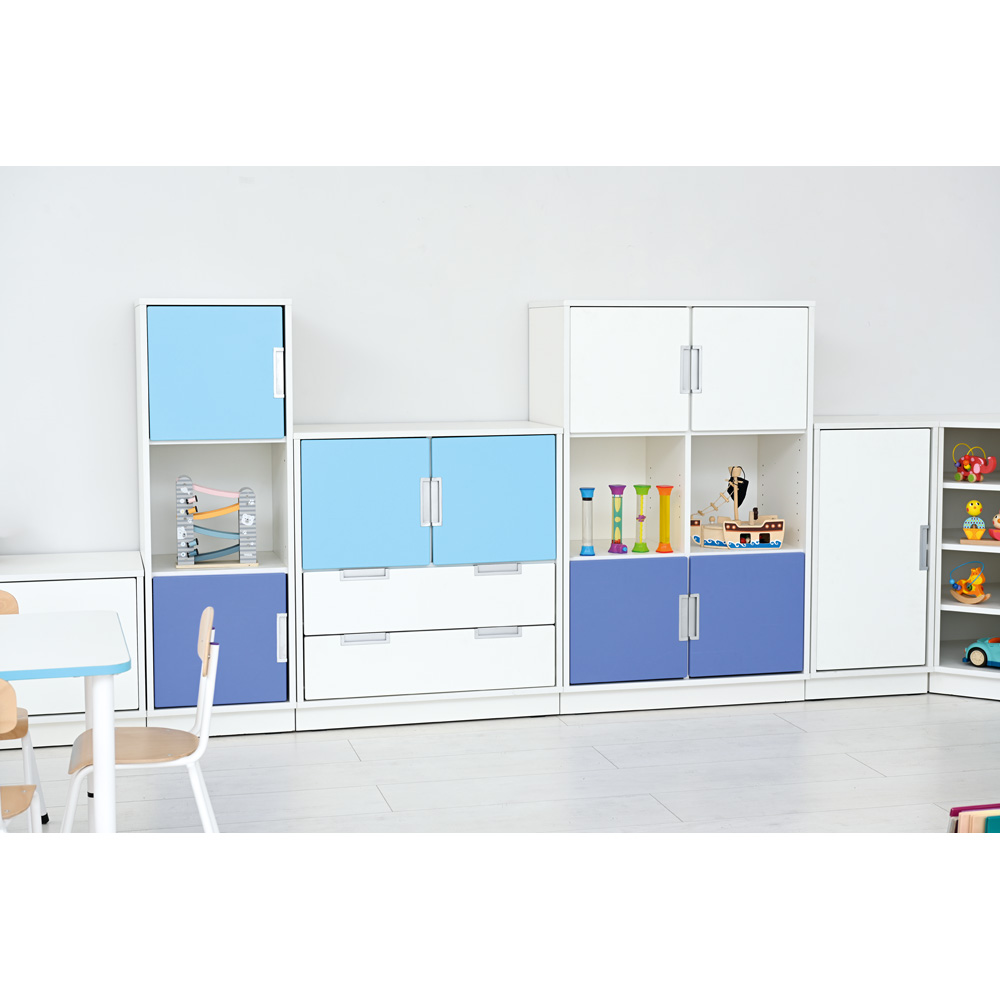 Quadro - skrinka M na 2 široké zásuvky, biela 