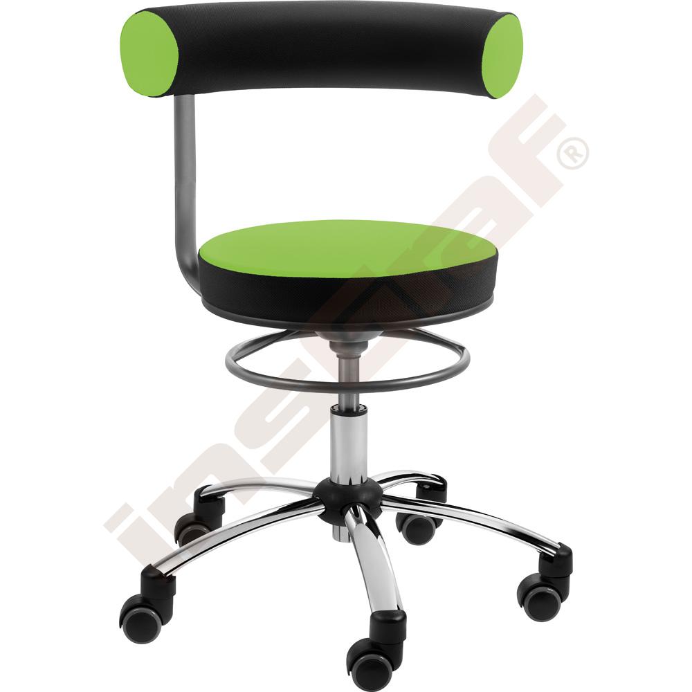 
Sanus Gesundheitsstuhl mit Kunstlederbezug, SH 43-51 cm, feststellbare Bürorollen - hellgrün/schwarz
