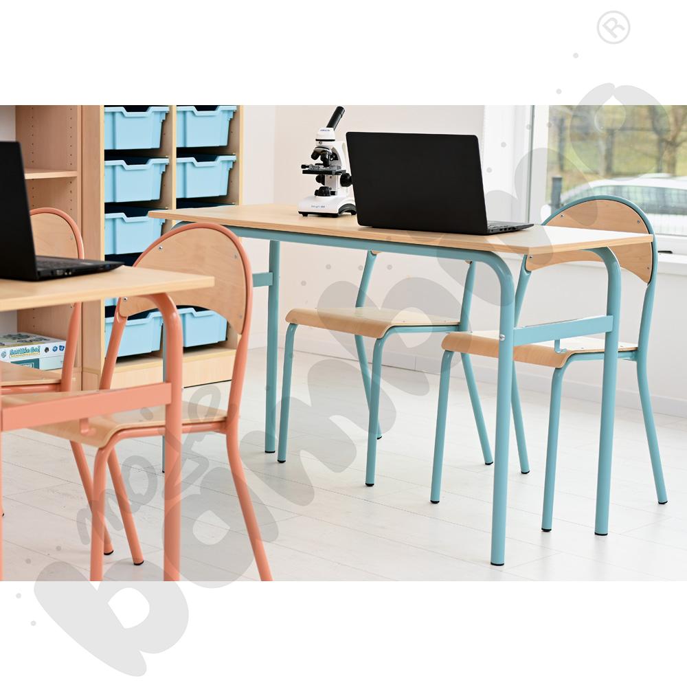 Stół Daniel 2-os. z krzesłami P, rozm. 6, turkusowe