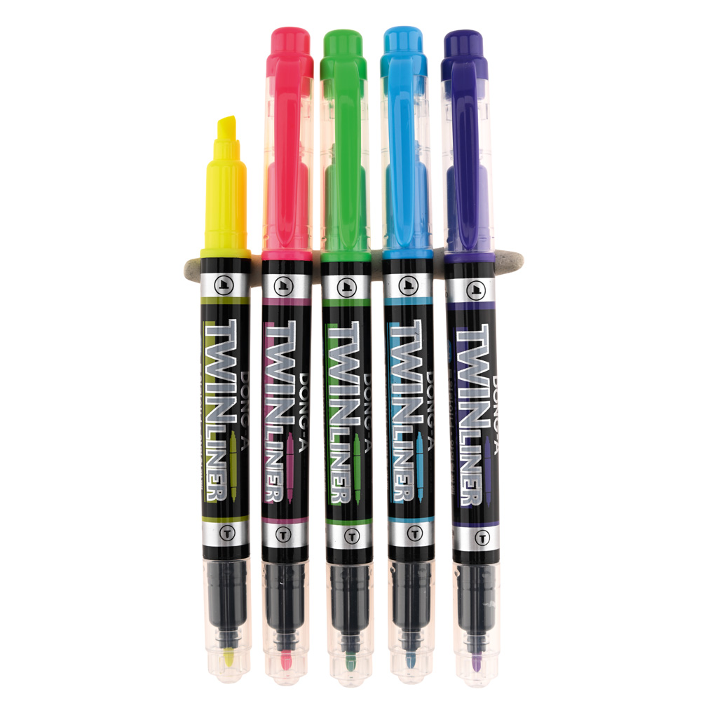 Zakreślacze dwustronne, 5 kol.