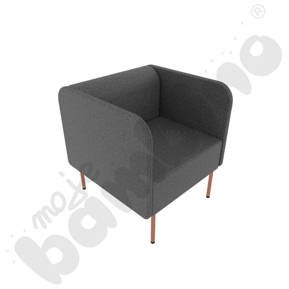 Fotel Versa z plastikowymi stopkami, stelaż łososiowy, tkanina RO39