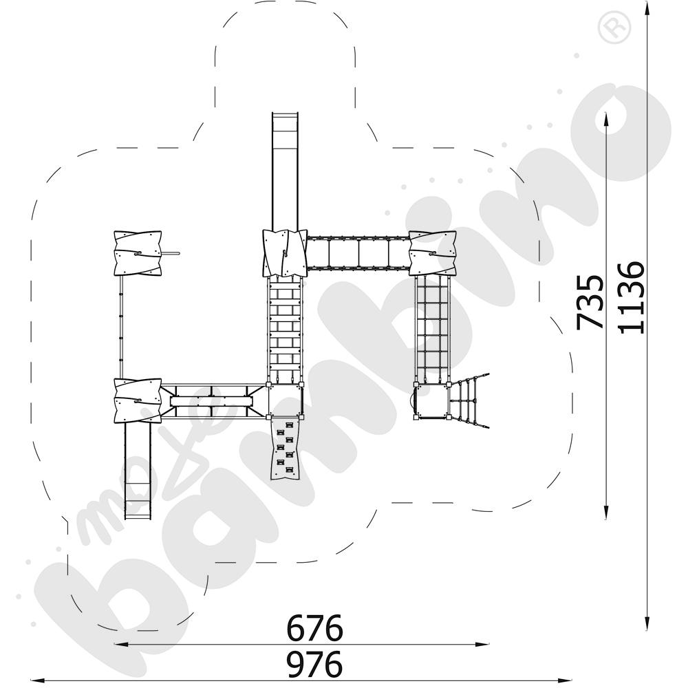 Zestaw Urbi 11, słupy metalowe C