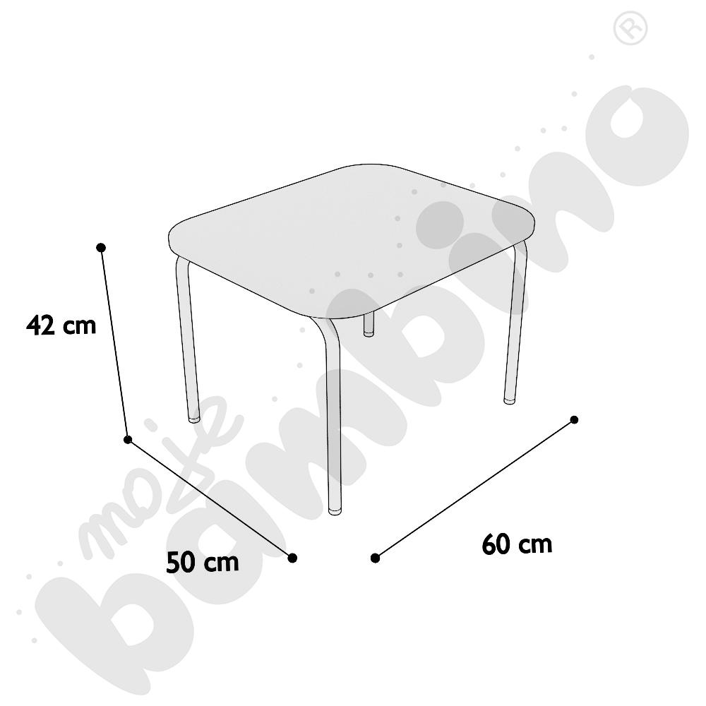 Stolik Versa niski z filcowymi stopkami, stelaż antracytowy, blat jasnoszary
