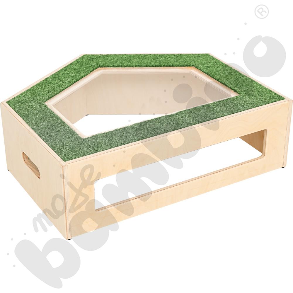 Podest pięciokąt z okienkiem, wys. 20 cm - ciemnozielony