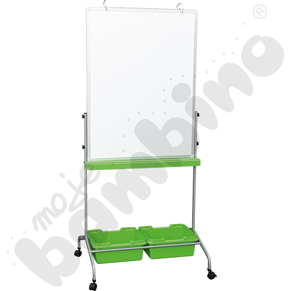 Tablica suchościeralna magnetyczna mobilna 75 x 100 cm – zielone pojemniki