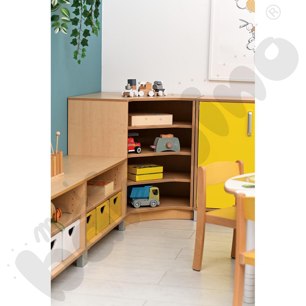 Szafka Flexi rogowa na cokole, brzoza