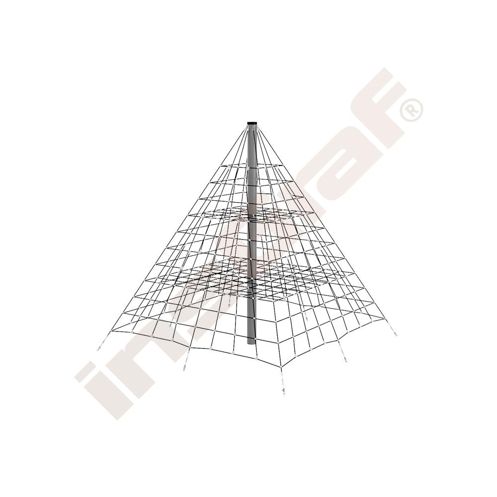 Seil-Pyramide, groß, schwarz-grau
