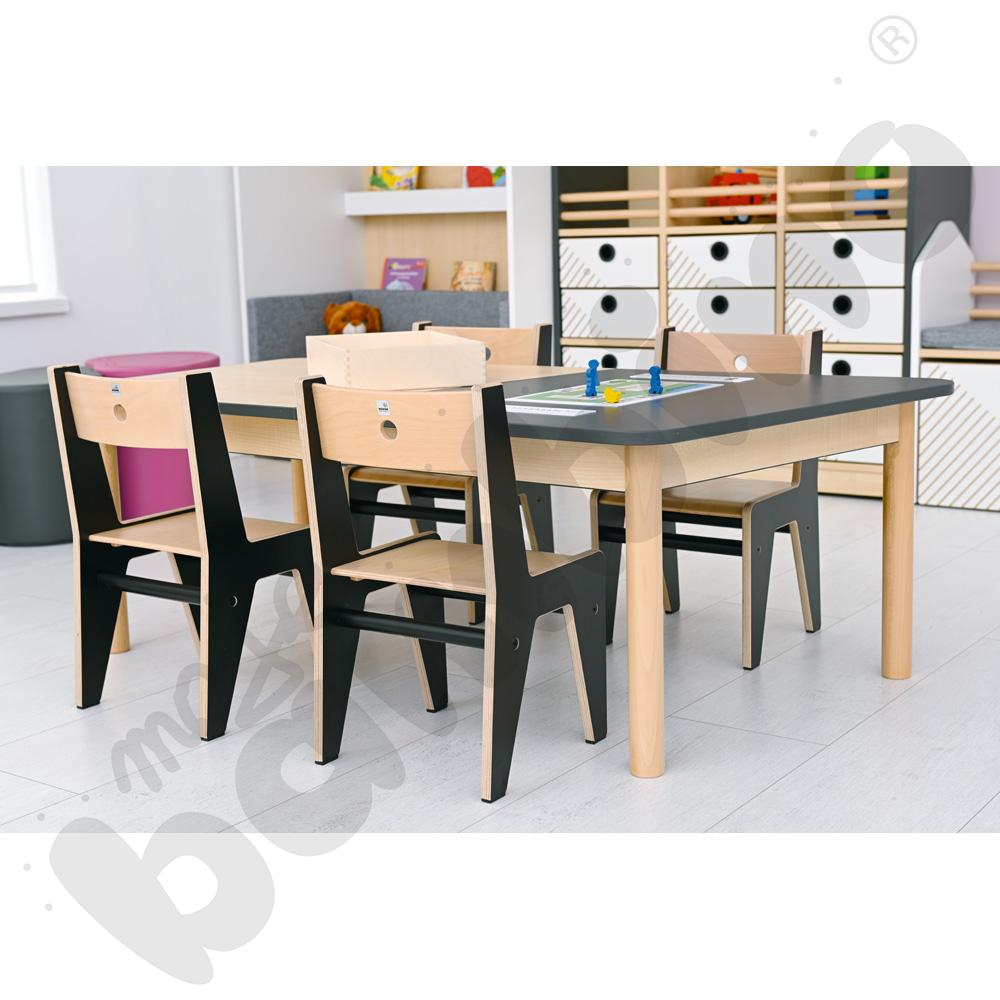 Blat stołu FLO szer. 131 cm antracyt-klonowy