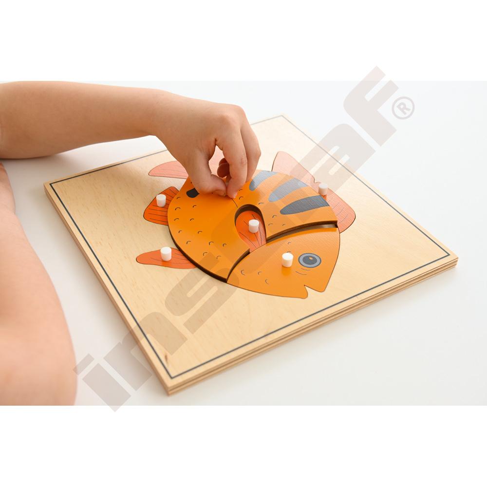Dřevěné puzzle zvířata - ryba
