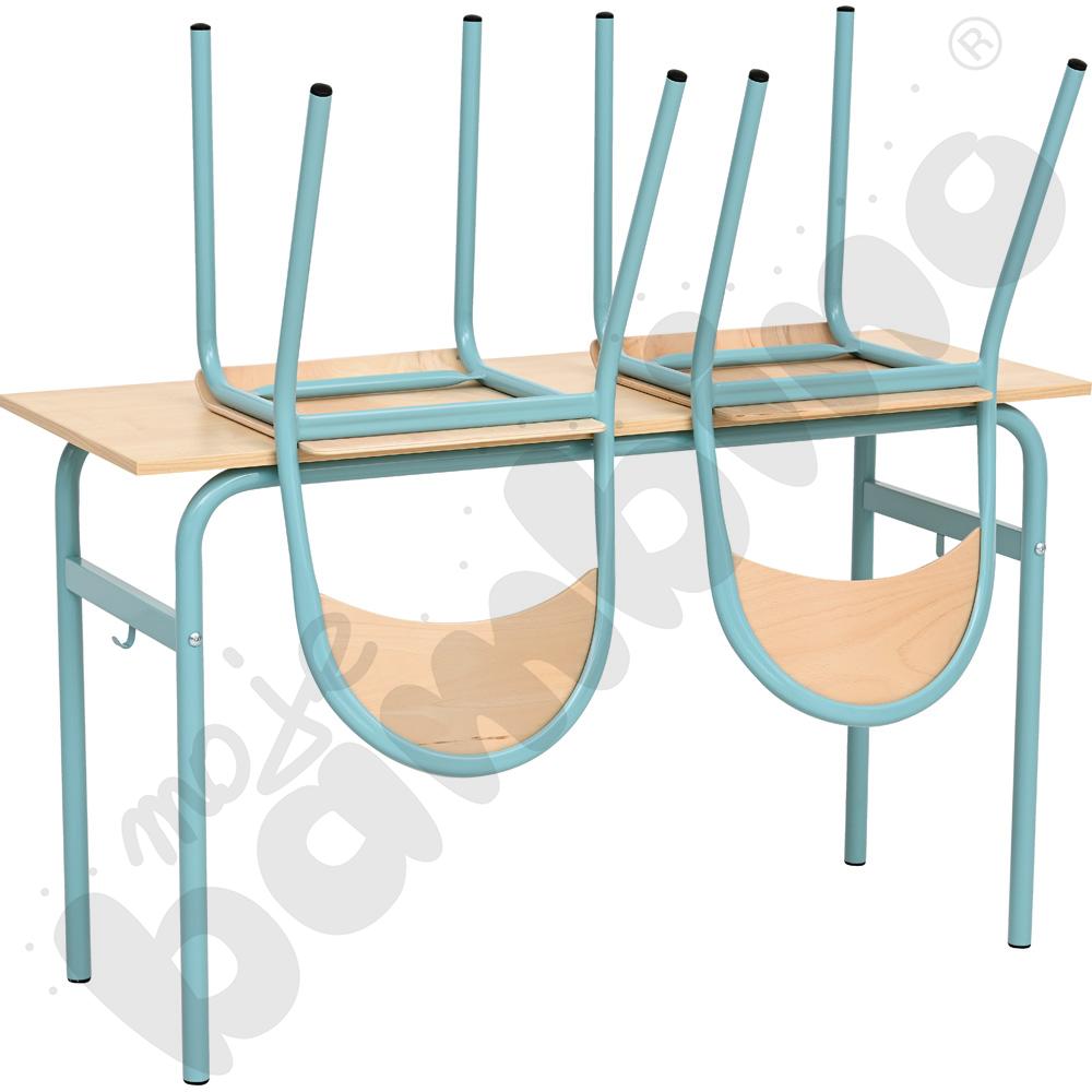 Stół Daniel 2-os. z krzesłami P, rozm. 6, turkusowe