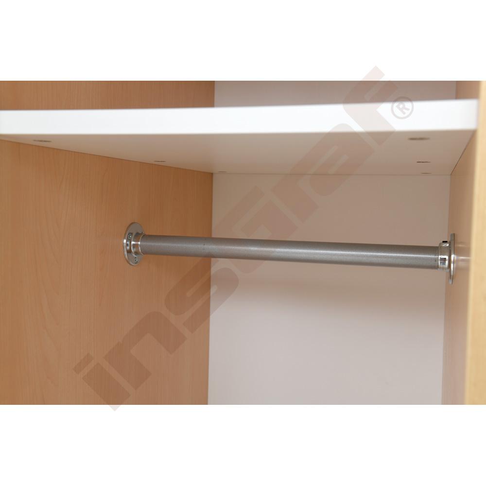 Quadro - šatní skříň pro 2 osobu uzamykatelná, s panty 90° s tichým zavíráním - šedá, korpusy javor