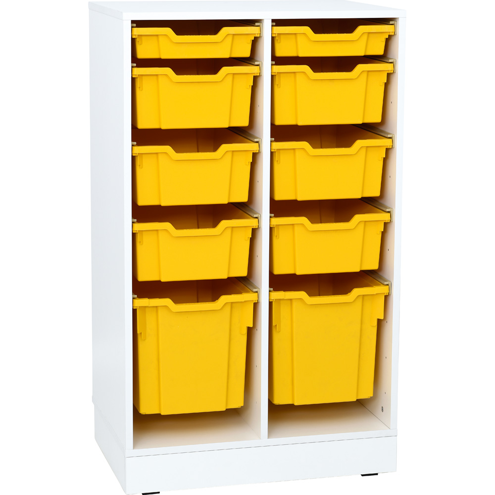 Skrinka Grande L na plastové úložné boxy - 2 priehradky - biela