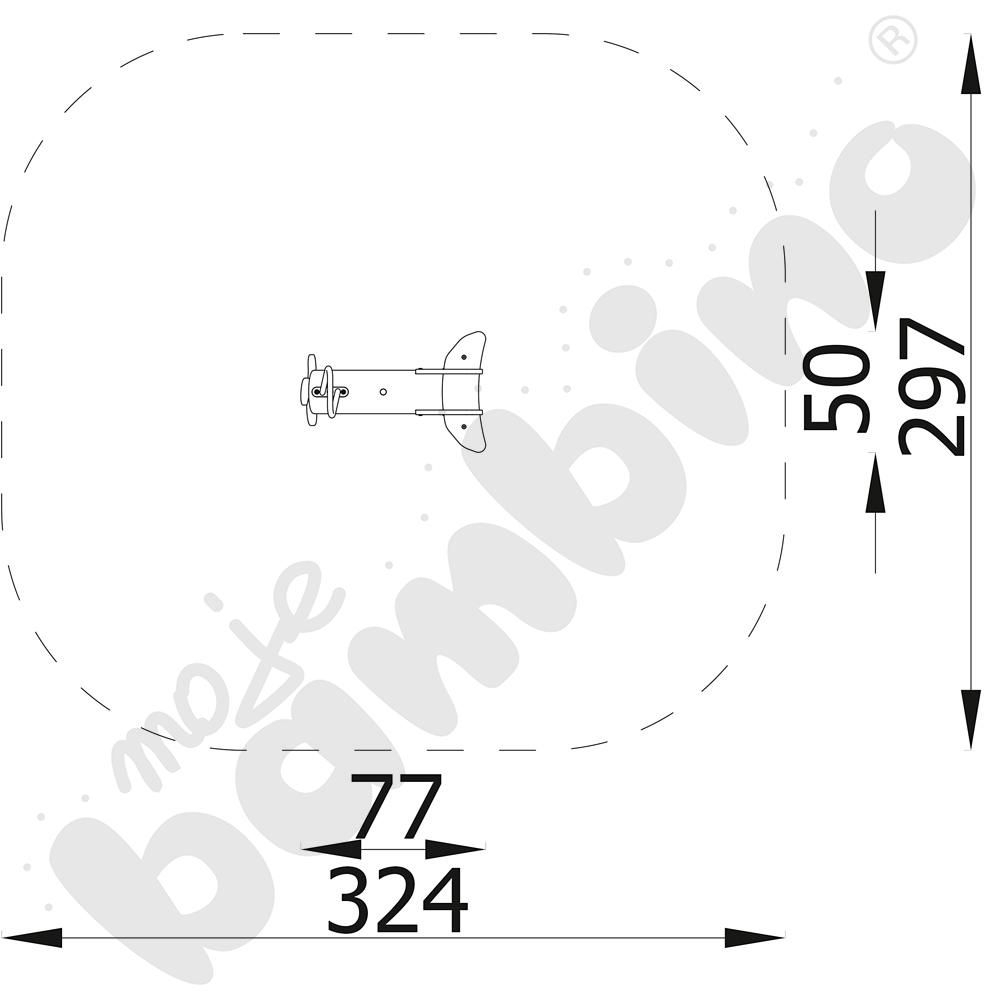 Robinio - samolot na podstawie betonowej