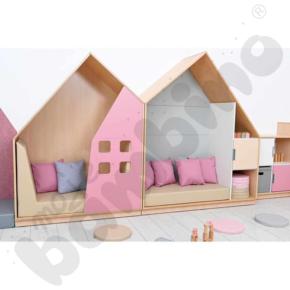 Quadro - szafka-domek z 2 półkami, skrzynia klon jasny,szara