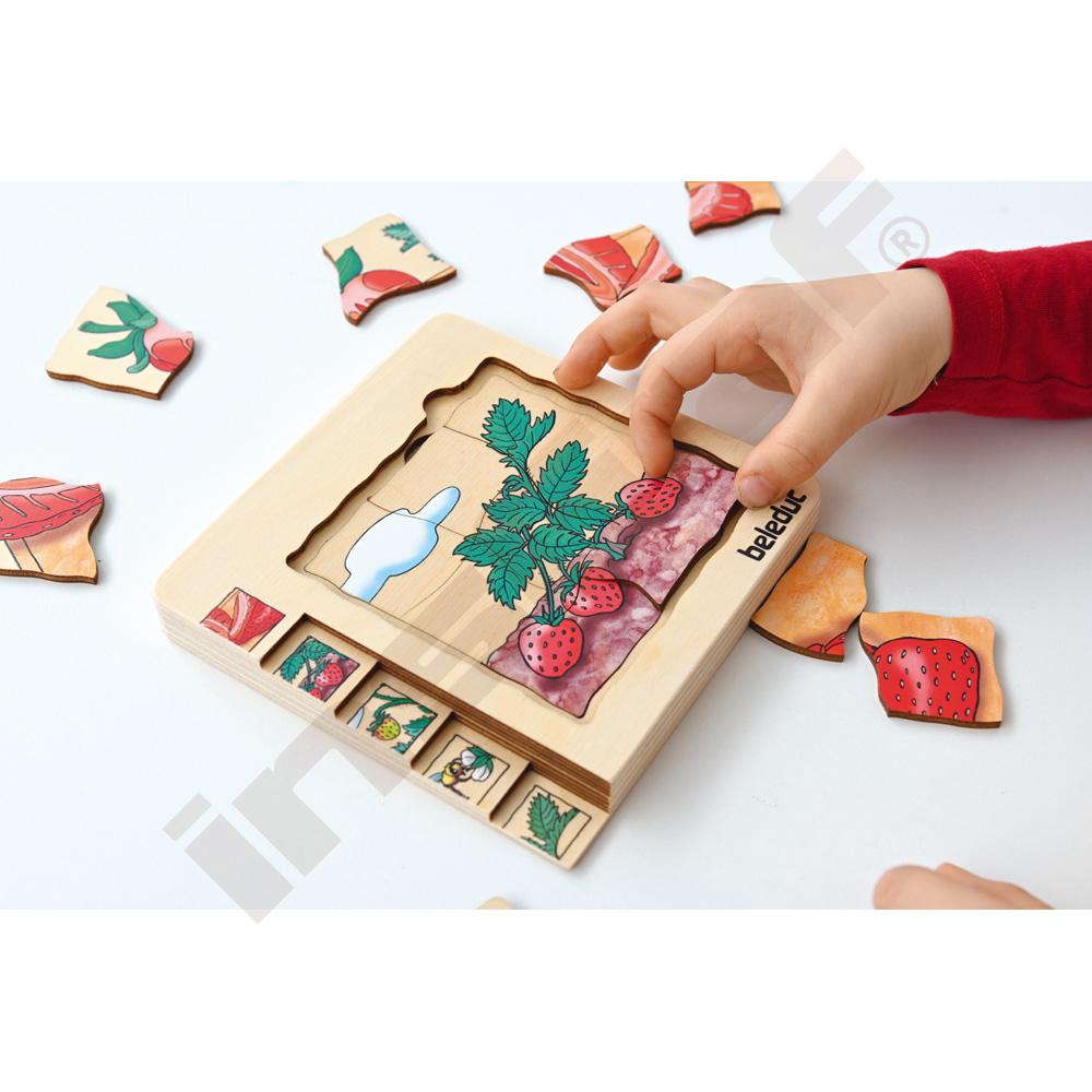 Edukační vícevrstvé puzzle - jahoda